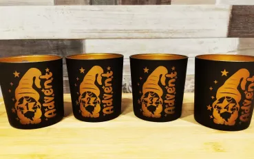 Windlicht Adventskranz 4er Set – Advent DIY | Glas